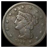 1841 Braided Hair Large Cent LIGHTLY CIRCULATED