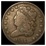 1834 Copper Half Cent LIGHTLY CIRCULATED