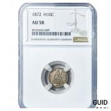 1872 Seated Liberty Half Dime NGC AU58