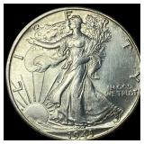 1943-D Silver Walking Liberty Half Dollar GEM BU