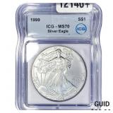 1999 Silver Eagle ICG MS70