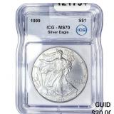 1999 Silver Eagle ICG MS70