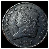 1825 Copper Half Cent NEARLY UNCIRCULATED
