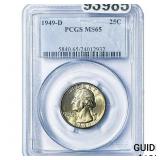 1949-D Washington Silver Quarter PCGS MS65
