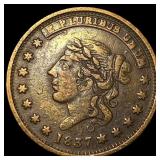 1837 Hard Times Token "Not One Cent" NEARLY UNCI