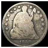 1858 Silver Half Dime NICELY CIRCULATED