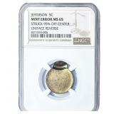 Jefferson Nickel NGC MS65 95% Off Center