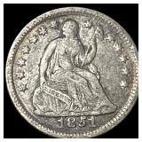 1851-O Silver Half Dime NEARLY UNCIRCULATED