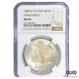 1880 8/7-CC Morgan Silver Dollar NGC MS65 VAM-5