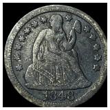 1848 Seated Liberty Dime LIGHTLY CIRCULATED