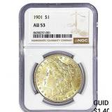 1901 Morgan Silver Dollar NGC AU53