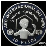1982 Dominican Republic Silver 10 Pesos Proof