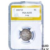 1937-D Buffalo Nickel PGA AU55 3 Leg