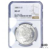 1880-S Morgan Silver Dollar NGC MS67