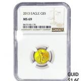 2013 1/10oz Gold Eagle $5 NGC MS69
