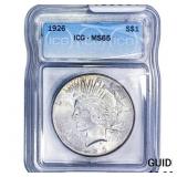 1926 Silver Peace Dollar ICG MS66