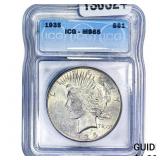 1935 Silver Peace Dollar ICG MS65