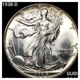 1938-D Walking Liberty Half Dollar GEM BU