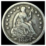 1854 Arrows Seated Liberty Half Dime LIGHTLY CIRCU