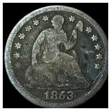 1853 Seated Liberty Half Dime (No Arrows) NICELY C