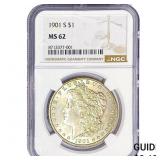 1901-S Morgan Silver Dollar NGC MS62