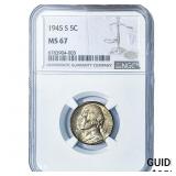 1945-S Jefferson Nickel NGC MS67