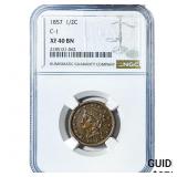 1857 Braided Hair Half Cent NGC XF40 BN C-1