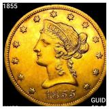1855 $10 Gold Eagle CHOICE AU