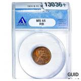 1931-S Wheat Cent ANACS MS65 RB