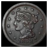 1853 Braided Hair Large Cent UNCIRCULATED