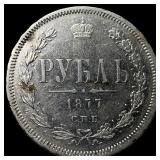 1877 ï¿½Â¡ï¿½Å¸ï¿½ Silver Rouble Russia CHOICE AU