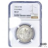 1936-D Columbia Half Dollar NGC MS67