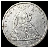 1870-S Silver Half Dollar NEARLY UNCIRCULATED