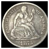 1875-CC Silver Seated Liberty Dime NEARLY UNCIRCUL