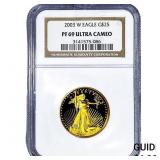 2003W $25 Gold Eagle 1/2oz AGW NGC PF69 Ultra Came