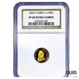 2007 South Africa 1/10 Krugerrand 1/10oz AGW PF69