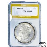 1880-S Morgan Silver Dollar PGA MS64