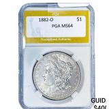 1882-O Morgan Silver Dollar PGA MS64