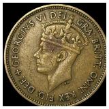 1951 British West Africa Brass 1 Shilling