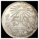 1942 Mexico Silver 50 Centavos