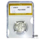 1930-S Standing Liberty Quarter PGA MS66