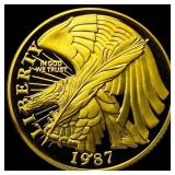 1987-W .2419oz Gold $5 Const. Commem GEM  PROOF