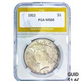 1922 Silver Peace Dollar PGA MS66