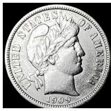 1909 Barber Dime CLOSELY UNCIRCULATED