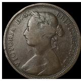 1889 Great Britain Bronze 1/2 Penny