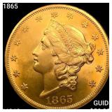 1865 $20 Gold Double Eagle UNCIRCULATED