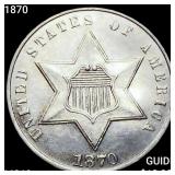 1870 Silver Three Cent CHOICE BU
