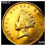 1855-O Rare Gold Dollar CHOICE AU