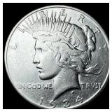 1934-S Silver Peace Dollar ABOUT UNCIRCULATED