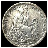 1909 FG Peru Silver Dinero